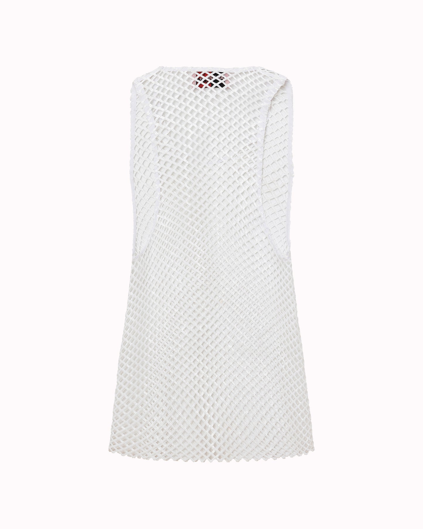 SEQUIN NET TANK TOP - WHITE