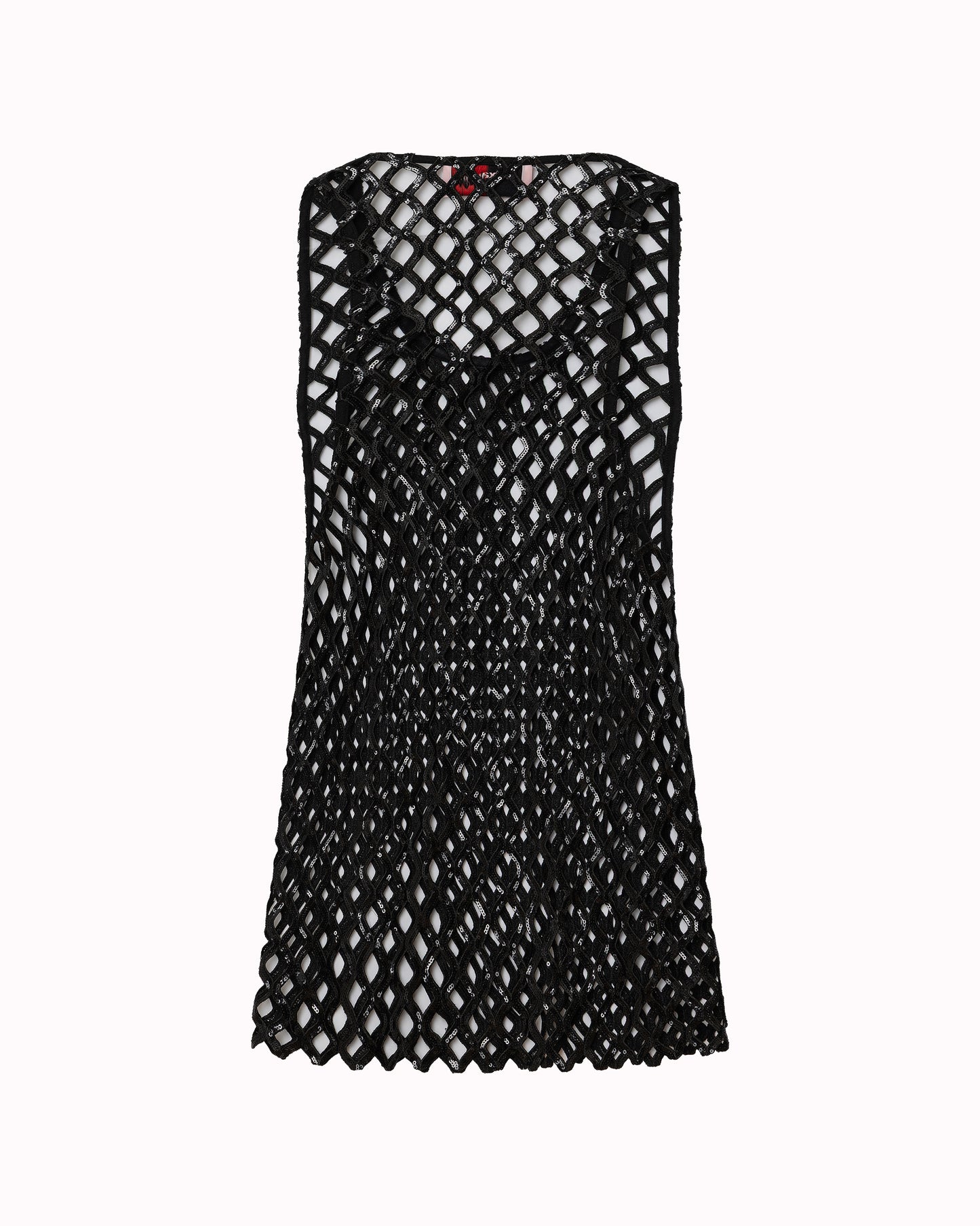 SEQUIN NET TANK TOP - BLACK