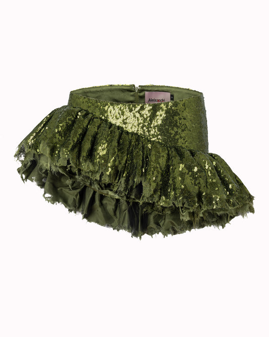 ESMERALDA MINISKIRT - OLIVE GREEN