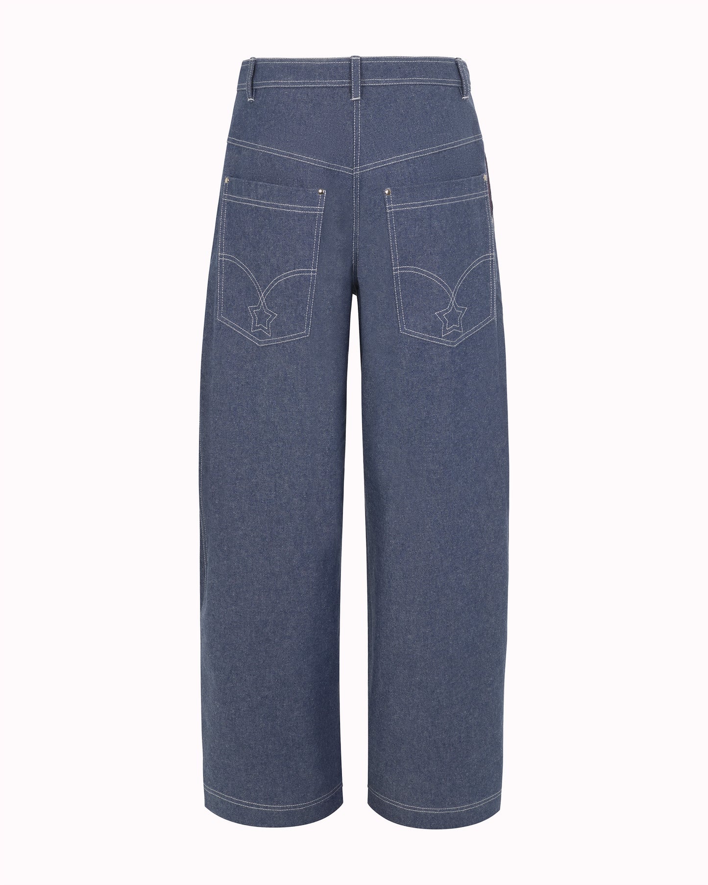 LACE GARTER JEANS - DENIM