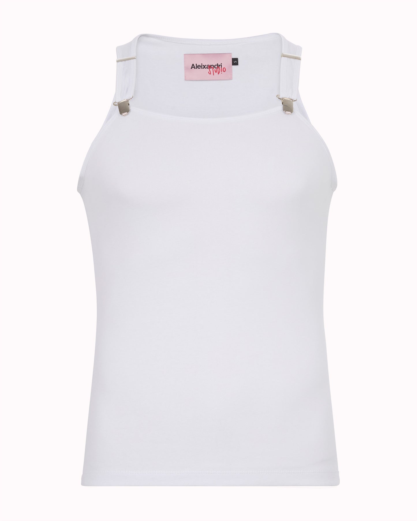 SUSPENDER TANK TOP - WHITE