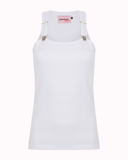 SUSPENDER TANK TOP - WHITE