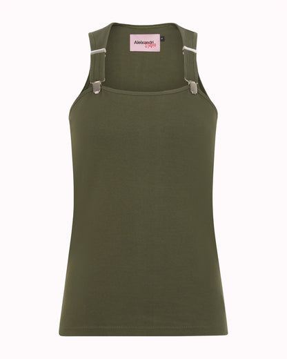 SUSPENDER TANK TOP - KHAKI