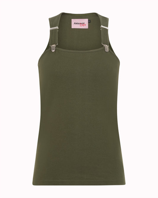SUSPENDER TANK TOP - KHAKI